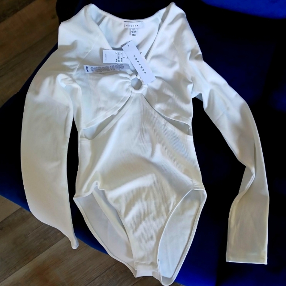 NWT Topshop Bodysuit With Cutouts Women's Size S